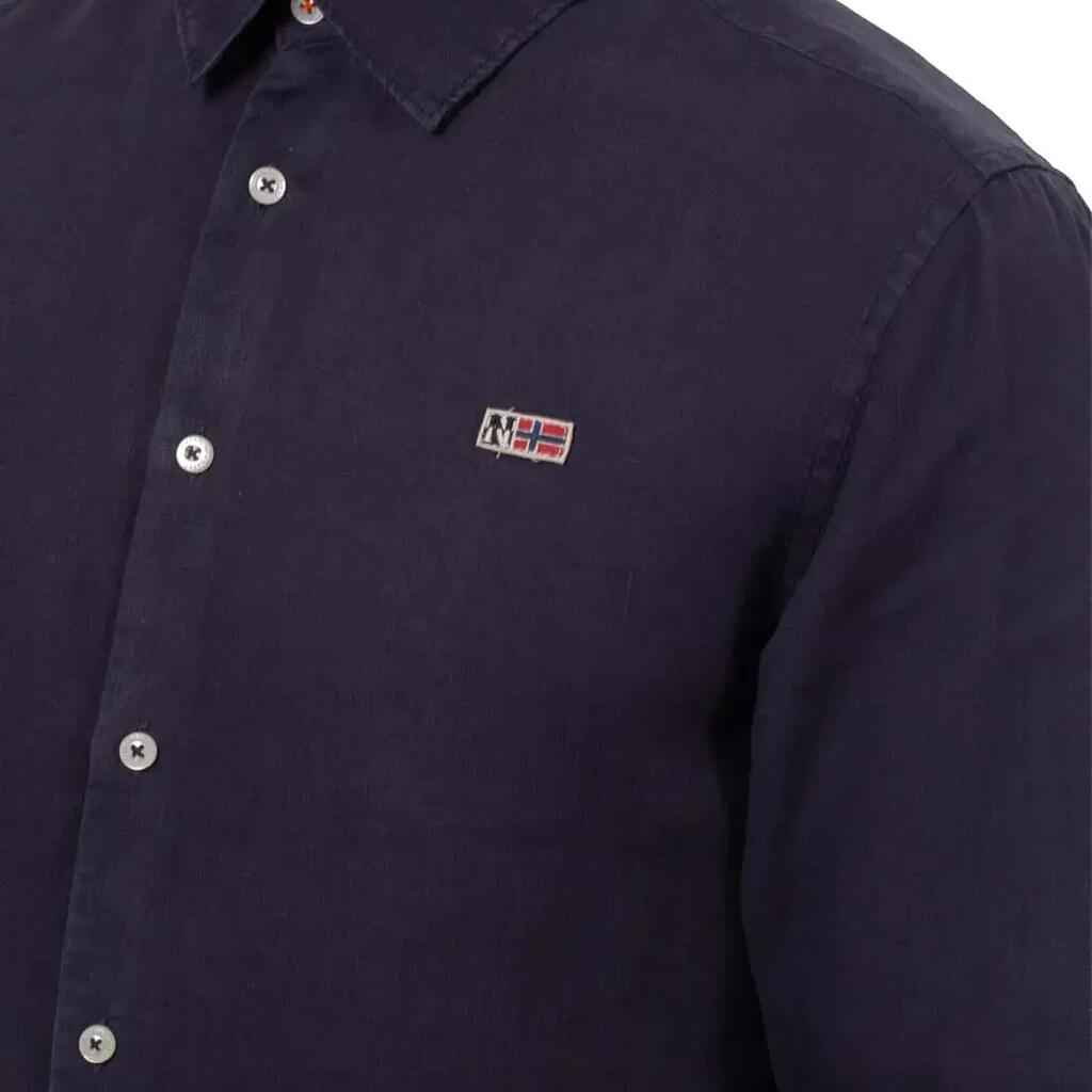 Napapijri linen shirt - navy blue.