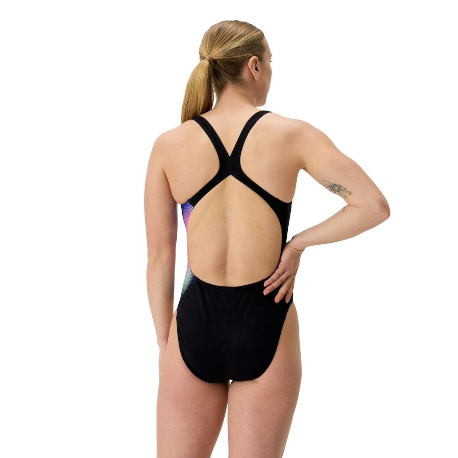 Speedo Badpak Eco Endurance+ Placement Print Powerback Zwart/Paars 2/7