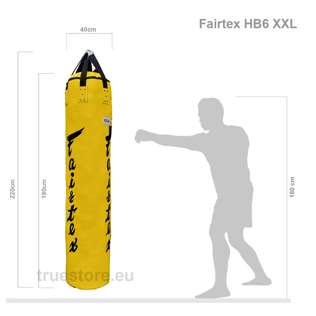 Sac de frappe - Muay Thai - 180x40 cm - HB6XXL - Vert lime 2/2
