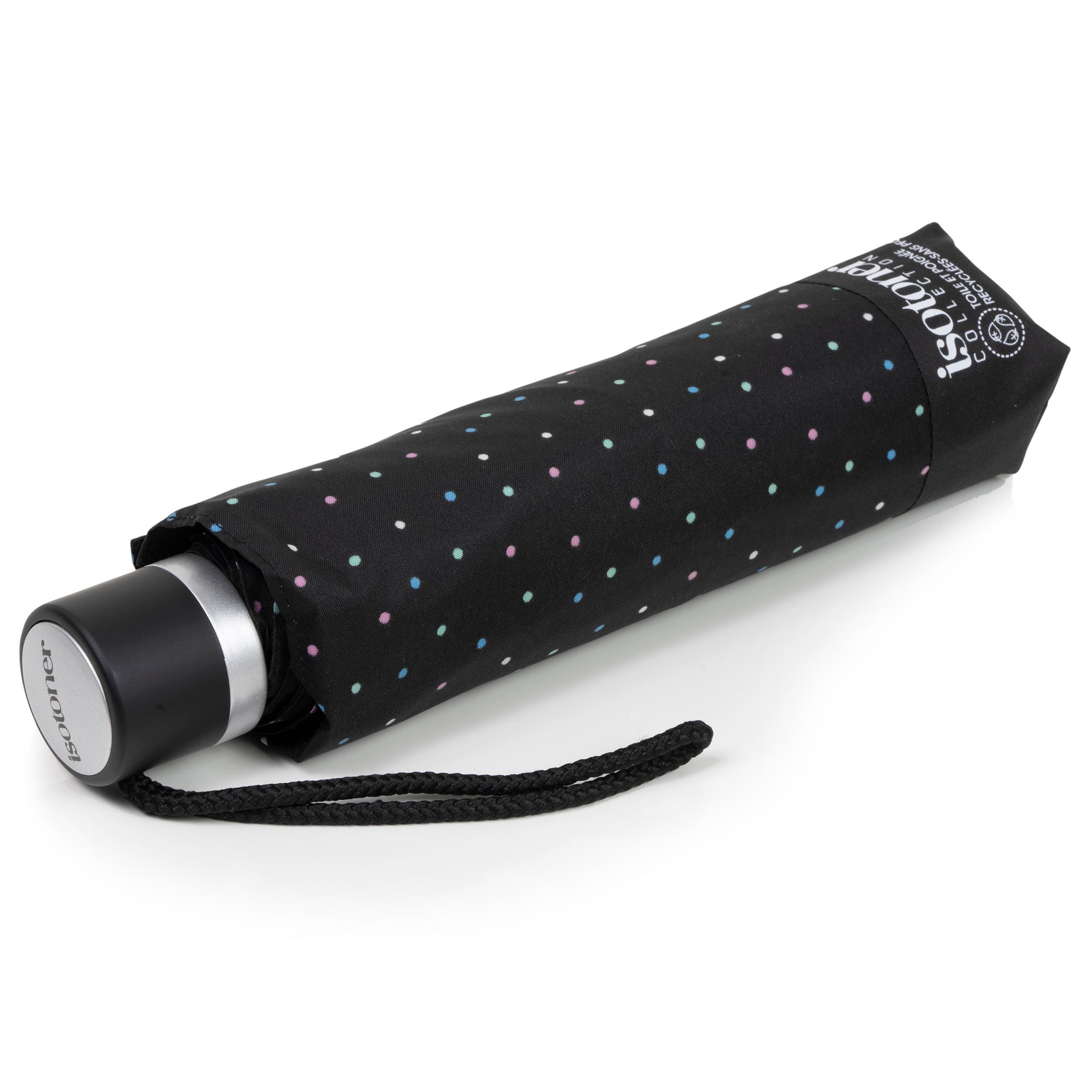 ISOTONER Petit Prix Mini Pois Zwarte Paraplu