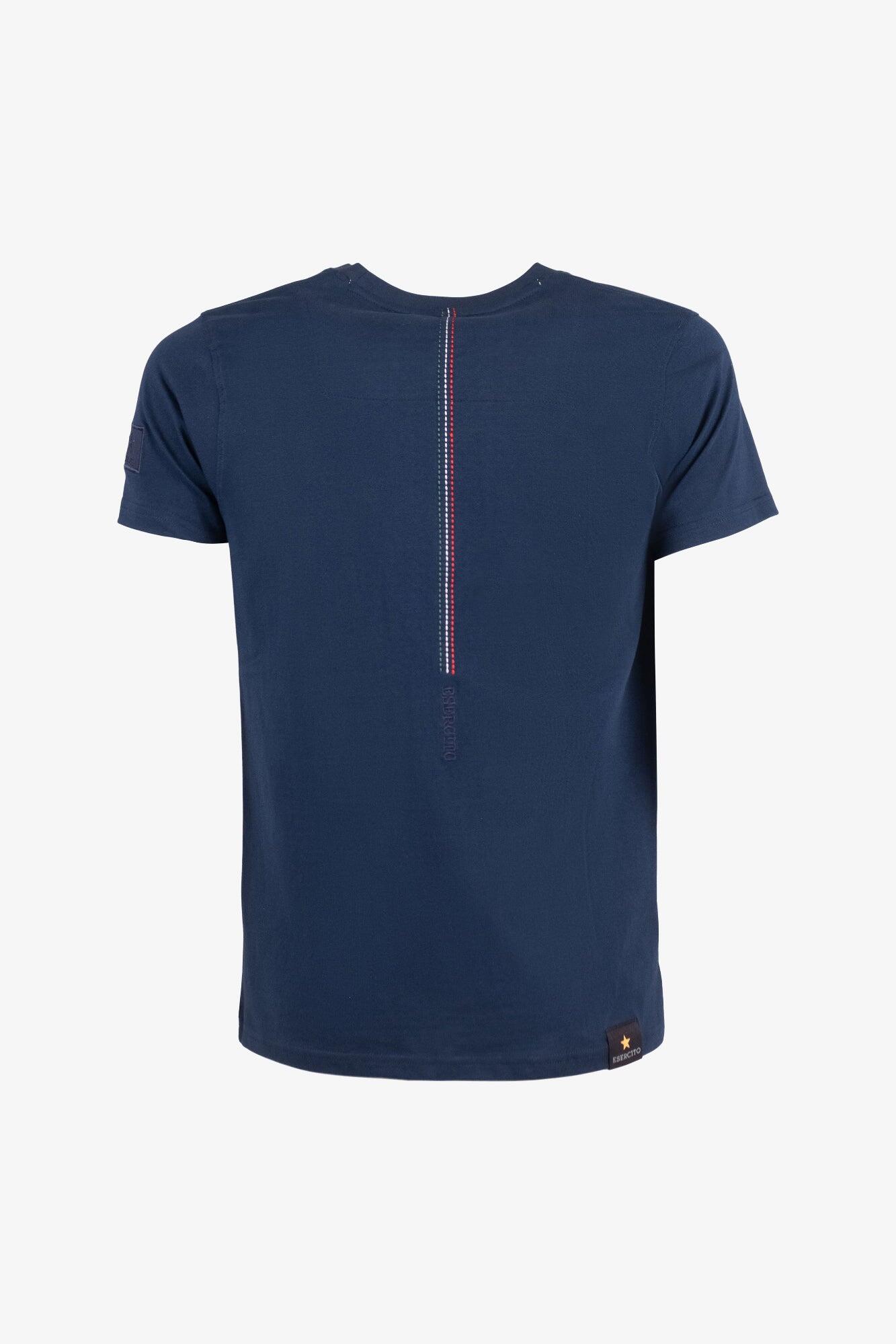 T-shirt Aviazione Esercito a maniche corte blu in cotone uomo 2/4