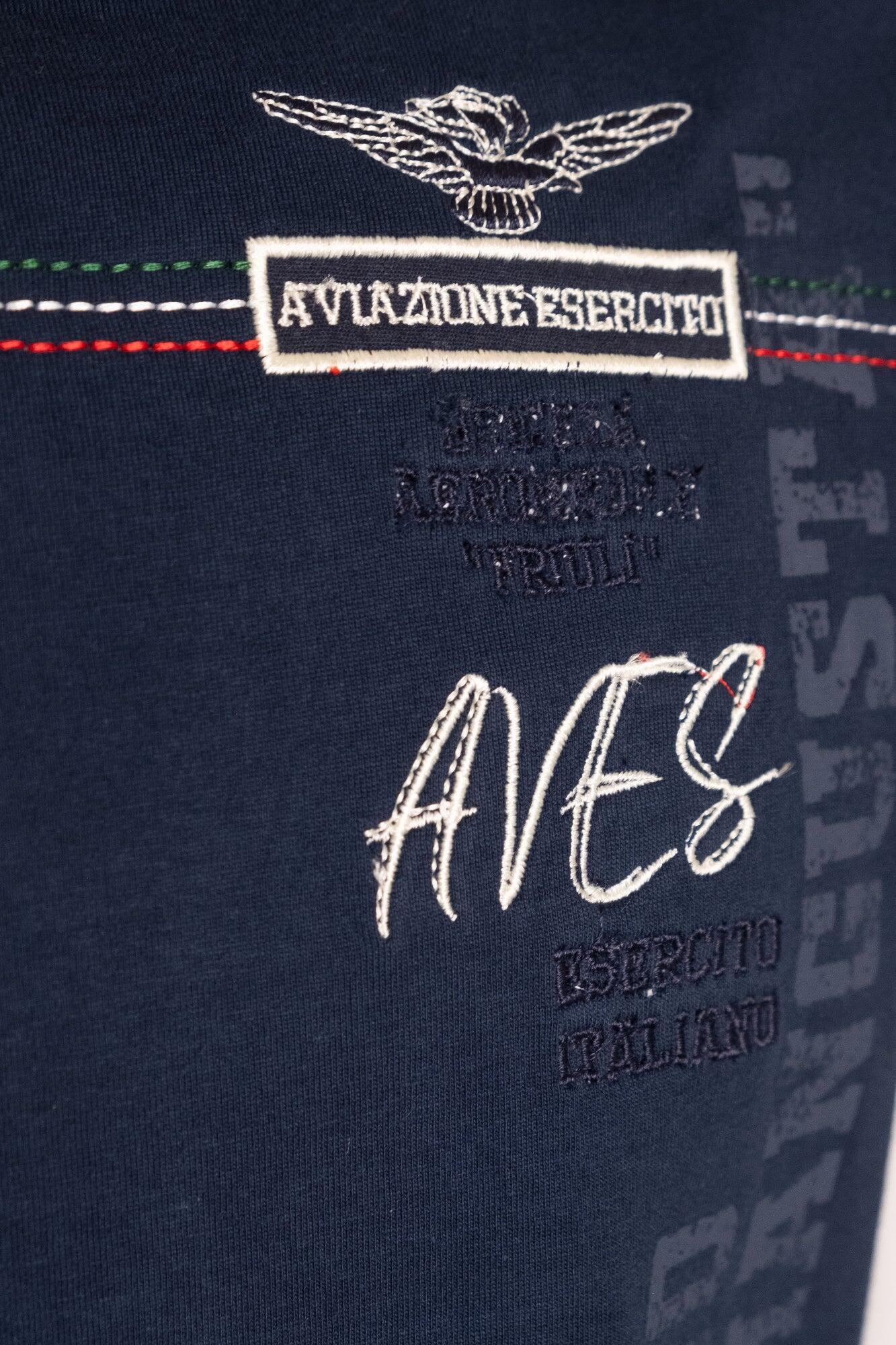 T-shirt Aviazione Esercito a maniche corte blu in cotone uomo 4/4