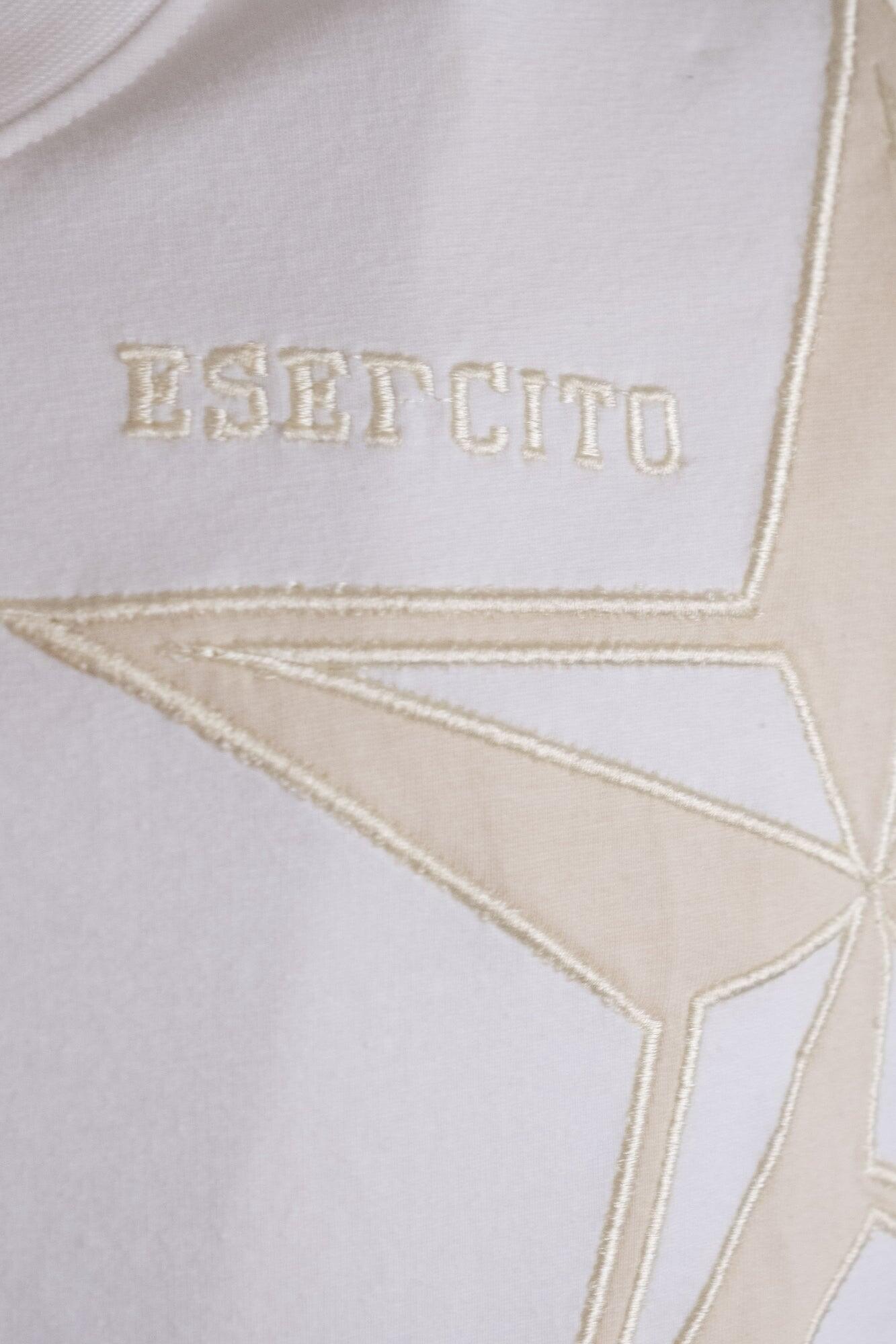 T-shirt Esercito a maniche corte bianca in cotone uomo 3/4