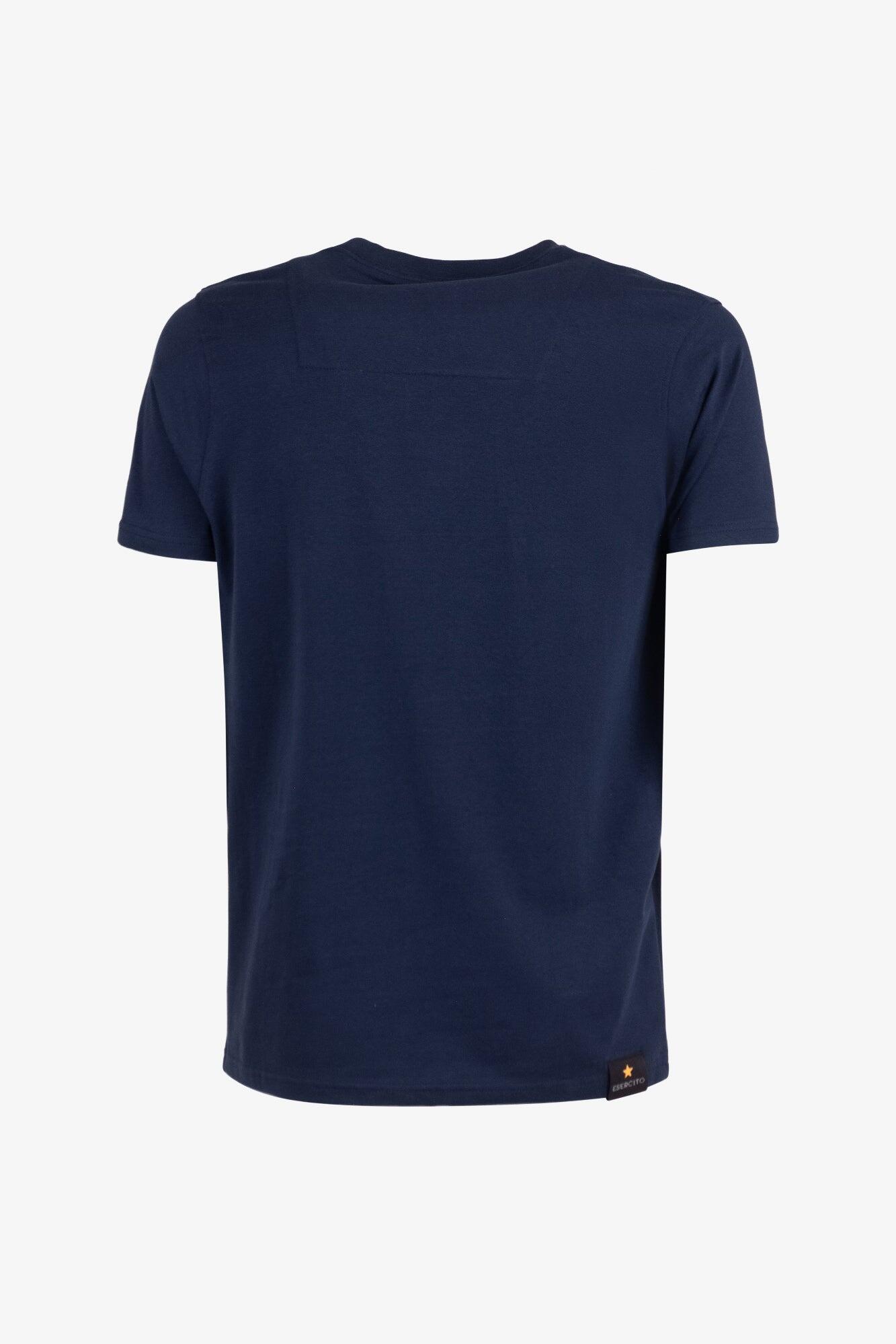 T-shirt Folgore a maniche corte blu in cotone uomo 2/5