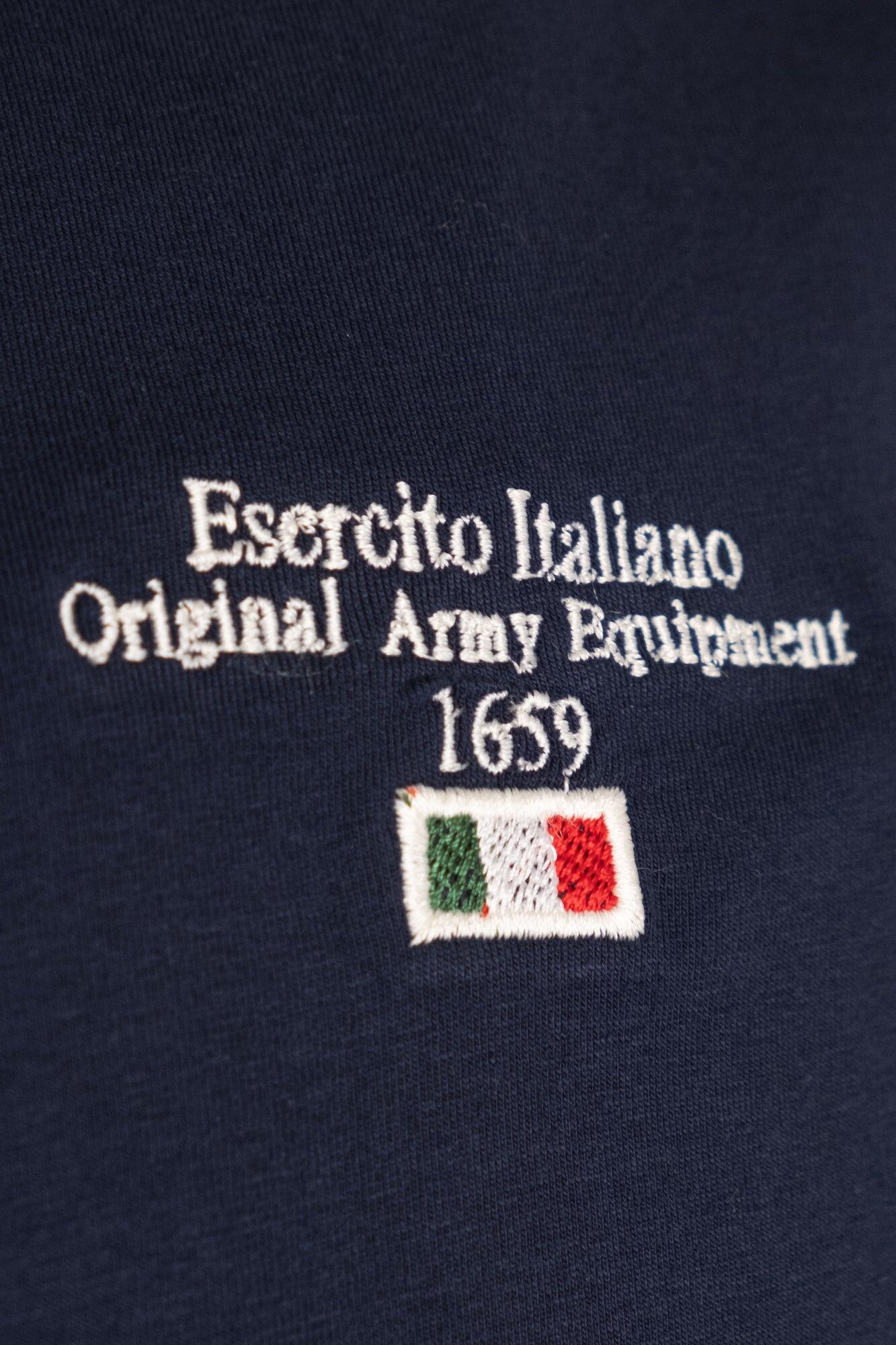 T-shirt Esercito a maniche corte blu in cotone uomo 3/4