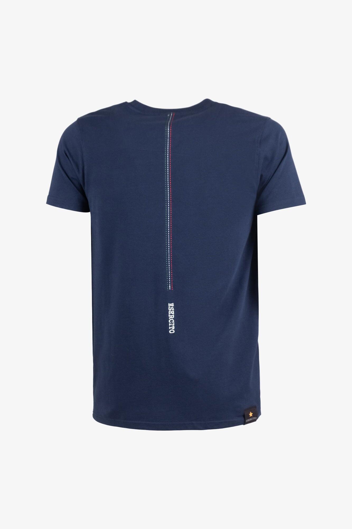 T-shirt Esercito a maniche corte blu in cotone uomo 2/4