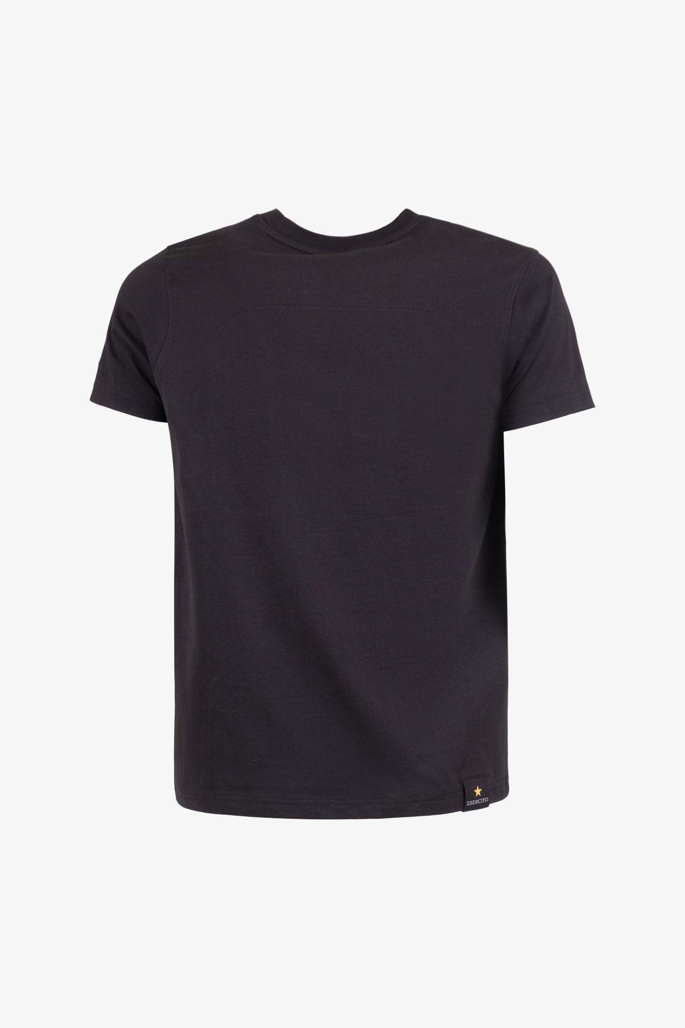 T-shirt Esercito Accademia Militare a maniche corte nera in cotone uomo 2/4