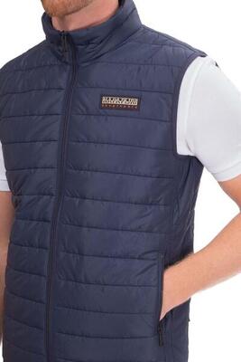 Piumino uomo smanicato con logo patch