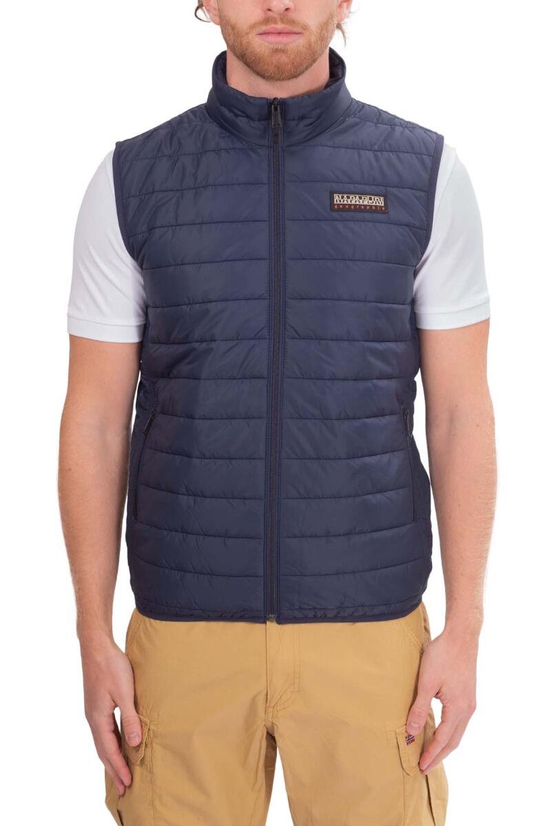 Piumino uomo smanicato con logo patch 2/4