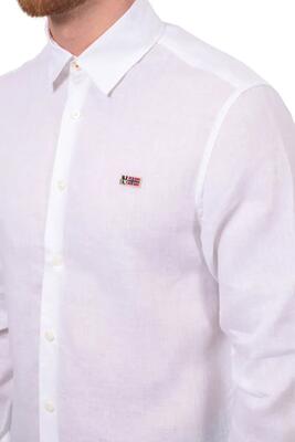 Shirt - casual - heren - gilbert - regular fit, lange mouwen, linnen - wit