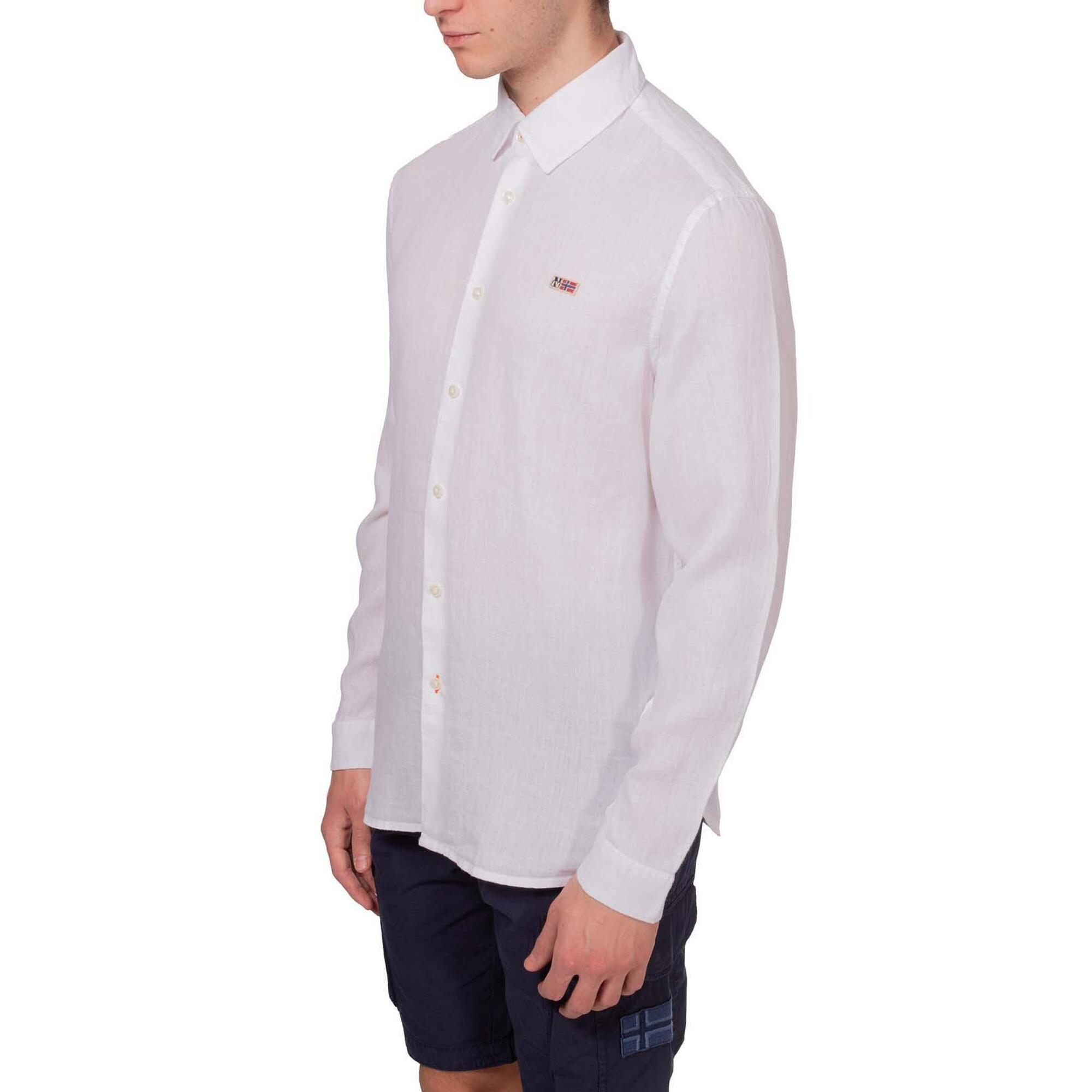 Napapijri - Camicia Uomo Gilbert - Chemise Manches Longues - Blanc - Decathlon