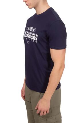 T-shirt - Casual - Mannen - Salfrin - 100% katoen, bedrukte logo - marineblauw