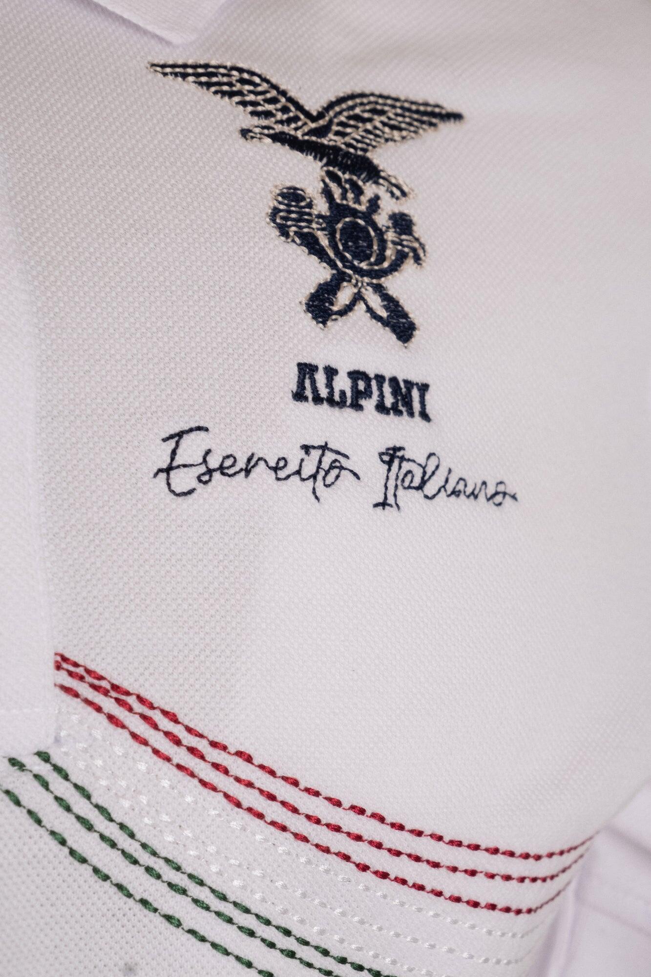 Polo Alpini a maniche corte bianca in cotone uomo 3/3
