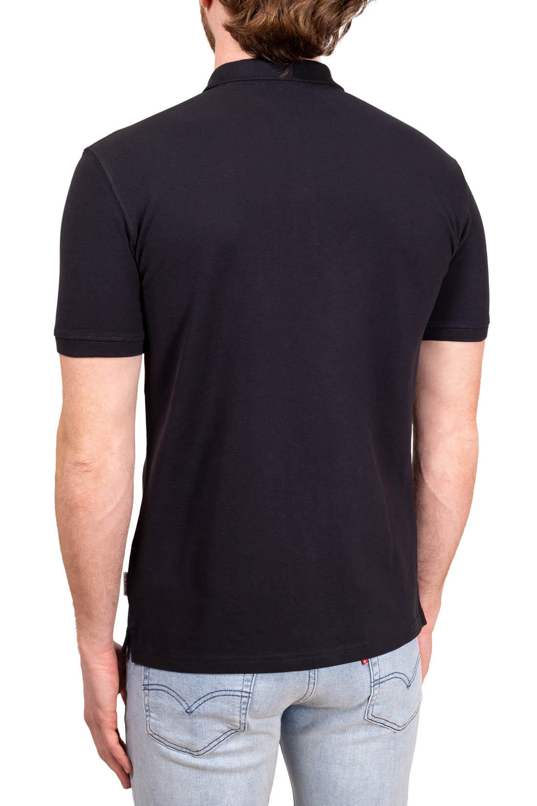 Polo uomo con badge logo 3/4