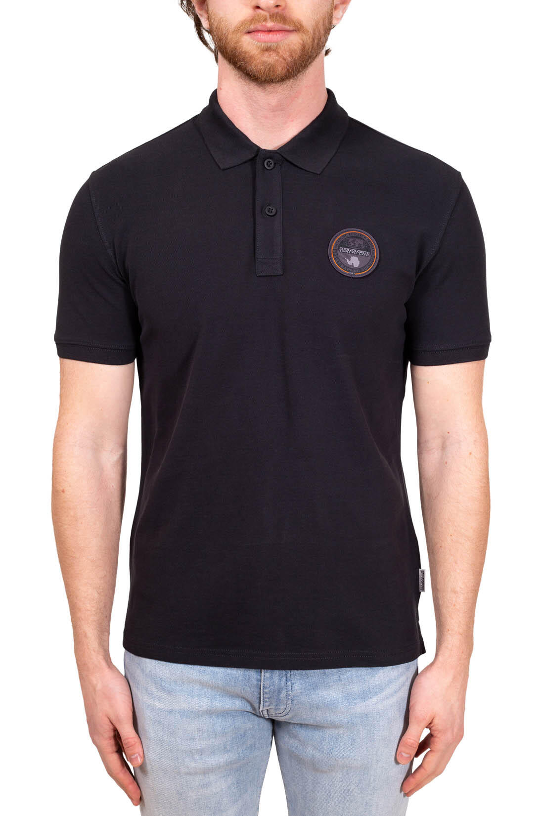 Polo uomo con badge logo 2/4