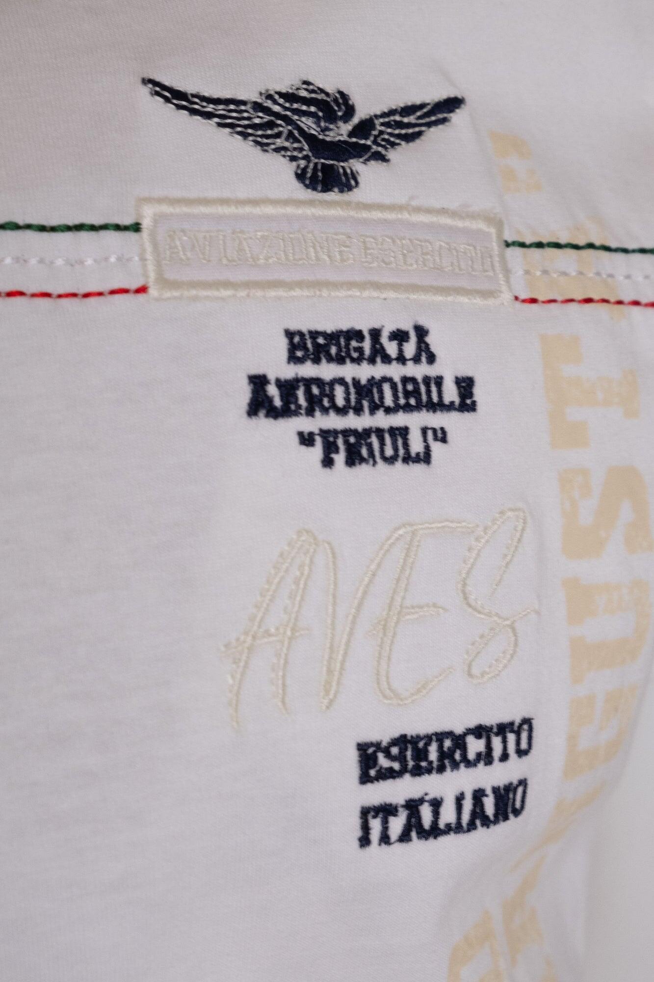 T-shirt Aviazione Esercito a maniche corte bianca in cotone uomo 4/5