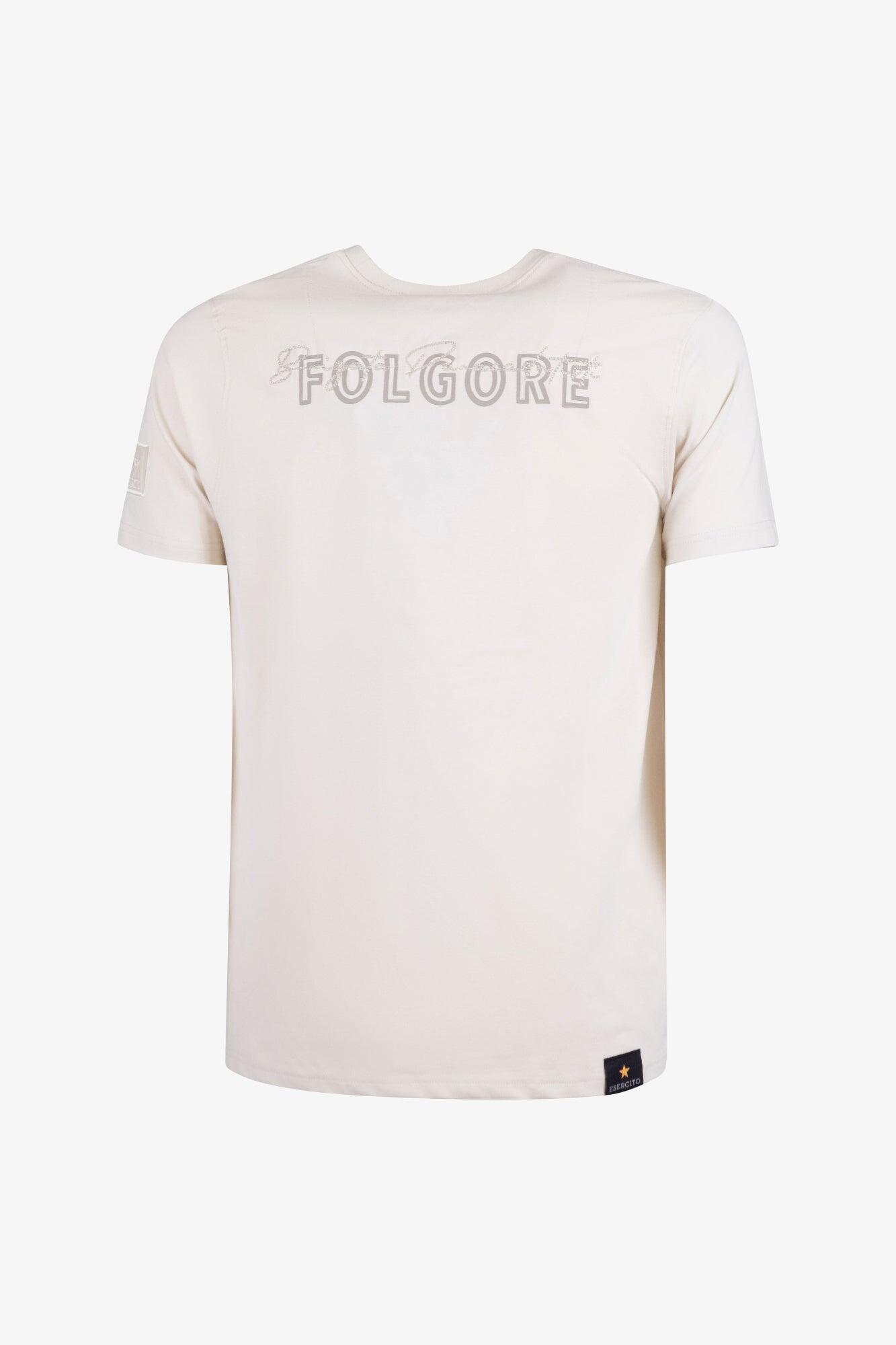 T-shirt Folgore a maniche corte in cotone kaki uomo 2/4