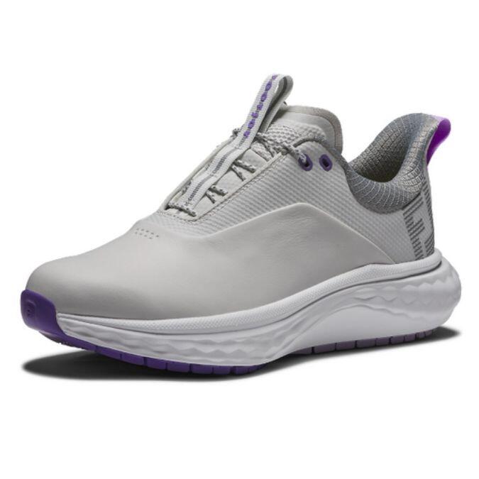 Footjoy Quantum Dames Golfschoenen Grijs Wit Paars 3/5