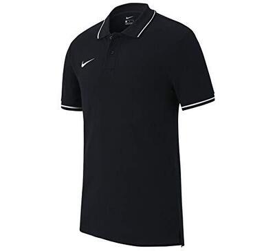 Nike team club19 korte mouwen polo voor kinderen in zwart/wit