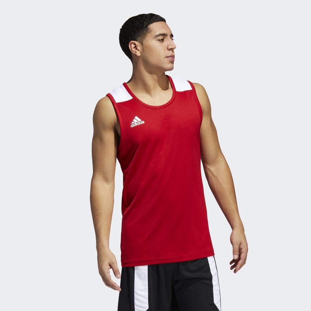 Adidas Creator 365 Canotta da Basket Uomo - Rosso Potente/Bianco, XL 4/5