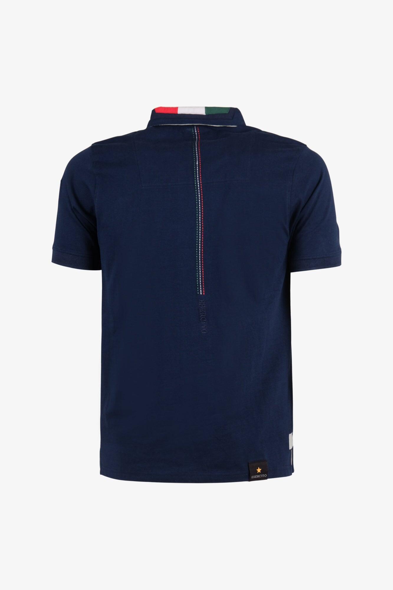 Polo Aviazione Esercito a maniche corte blu in cotone uomo 2/4