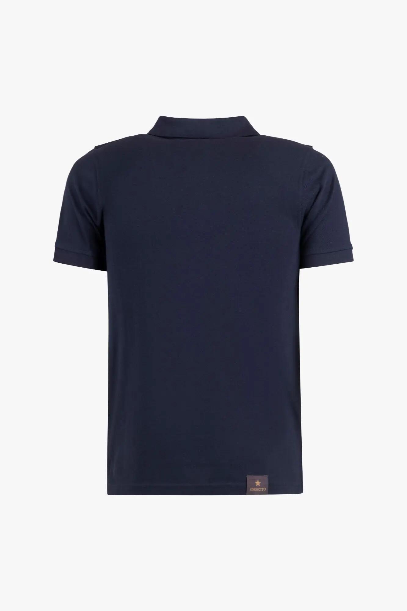 Polo Alpini a maniche corte blu in cotone uomo 2/3