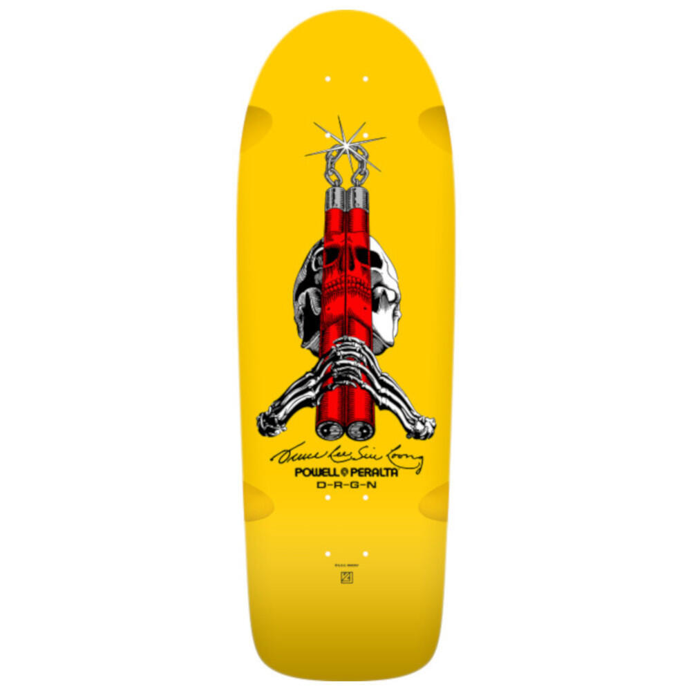POWELL PERALTA Skate Deck Old School Powell Peralta Skull & Nunchucks Bruce Lee Collab 10''