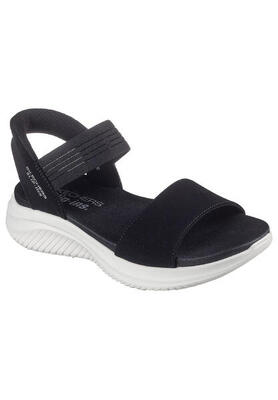 Platte sandalen dames skechers zwart