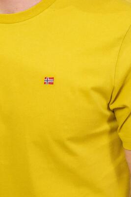 T-shirt - sportswear - heren - geborduurd logo - geel