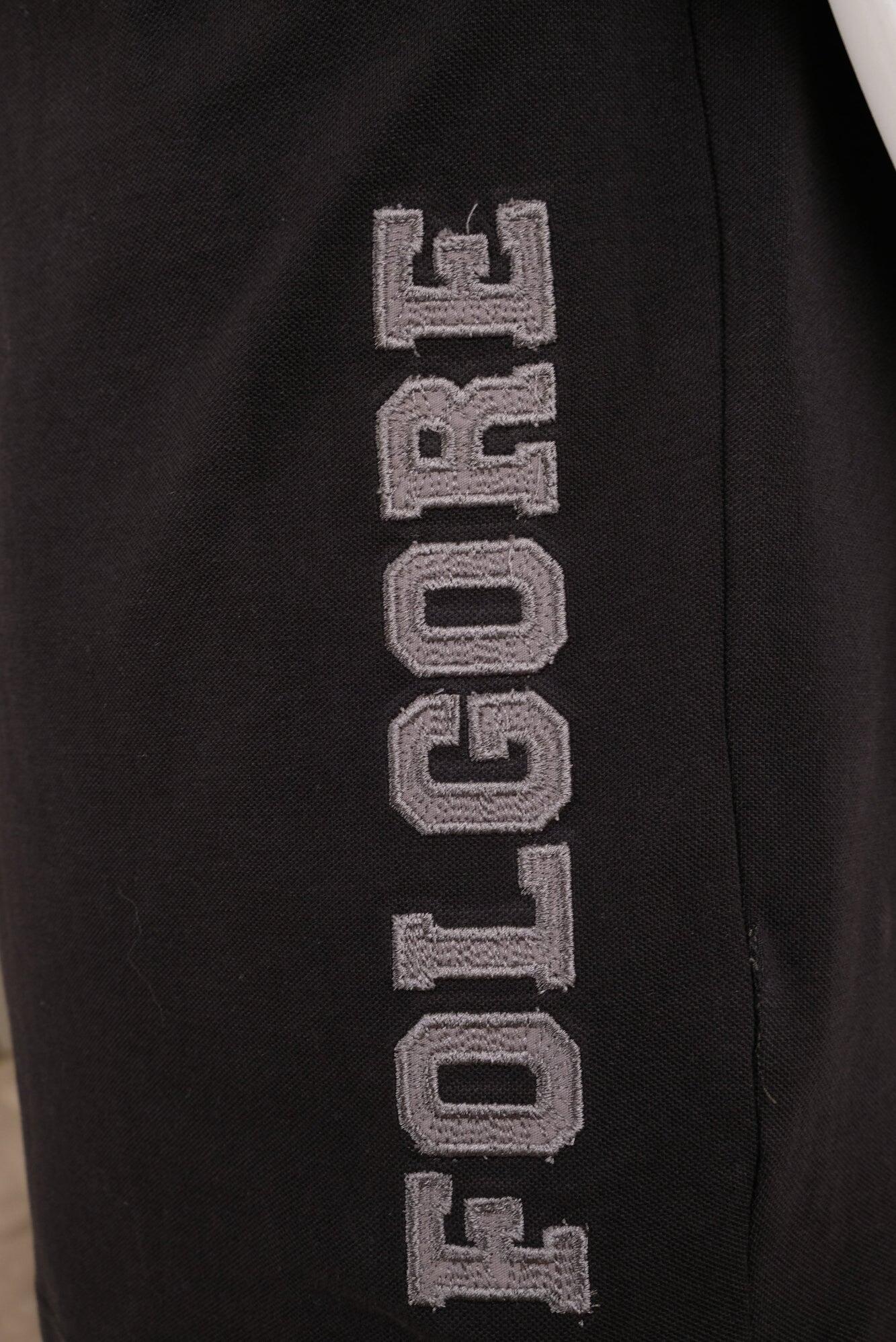 Polo Folgore a maniche corte nera in cotone uomo 3/5