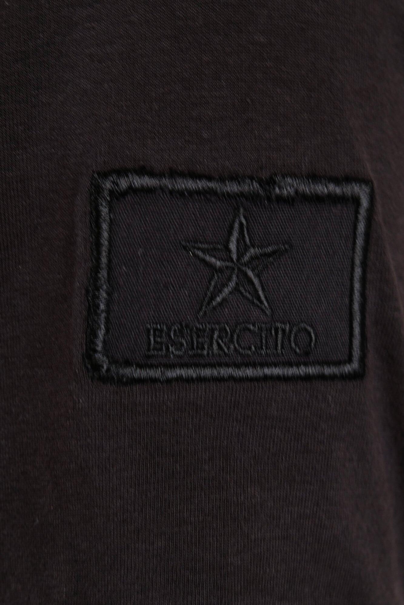 Polo Esercito a maniche corte nera in cotone uomo 4/4