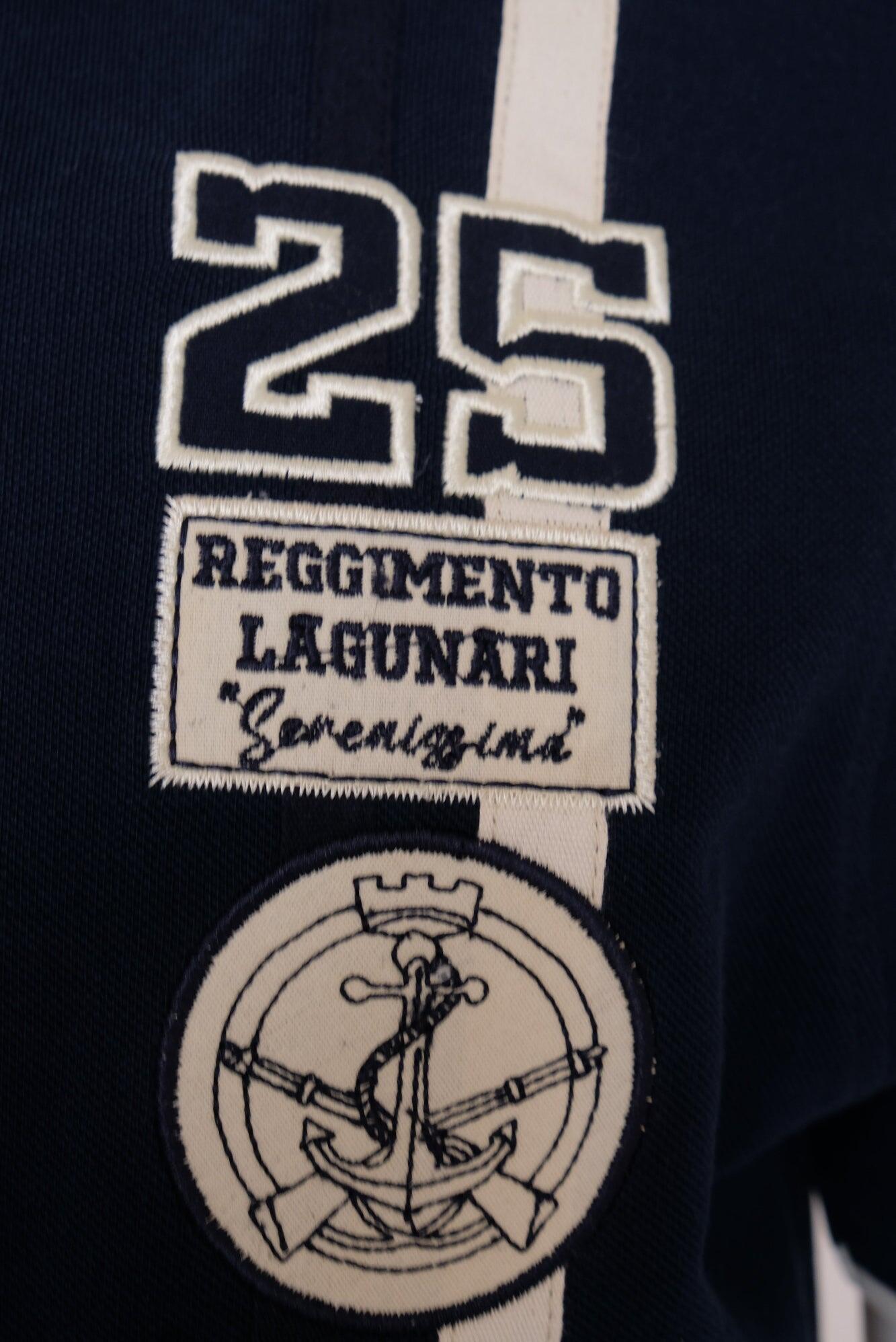 Polo Esercito a maniche corte Lagunari blu in cotone uomo 4/4