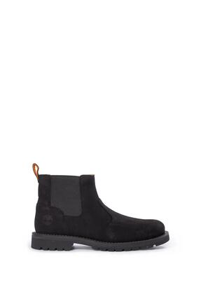 Boots - Casual - Women - Chelsea nubuck met elastiek en rubberen zool - Zwart