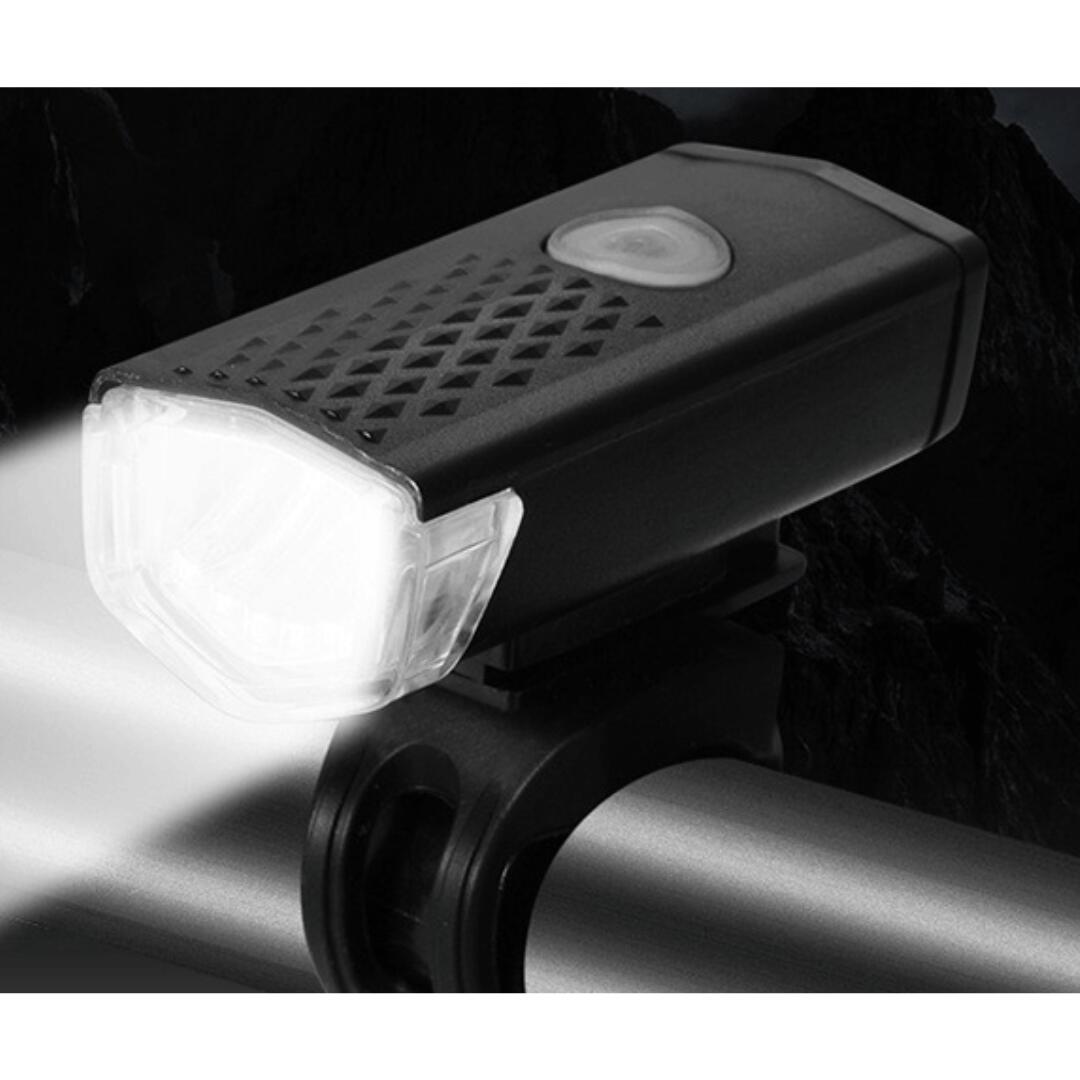 Luz frontal LED para bicicleta 300 lúmens + luz traseira USB 3/8