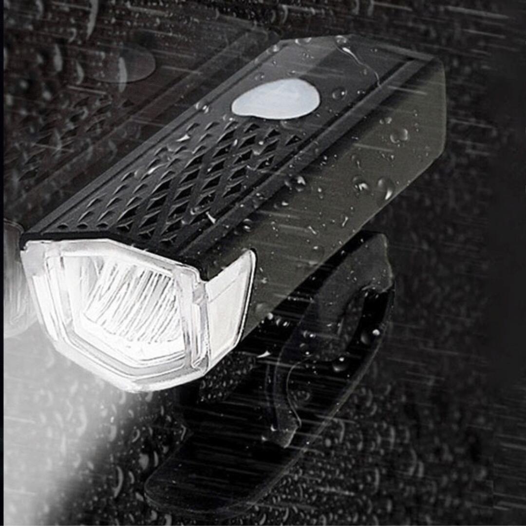 Luz frontal LED para bicicleta 300 lúmens + luz traseira USB 5/8