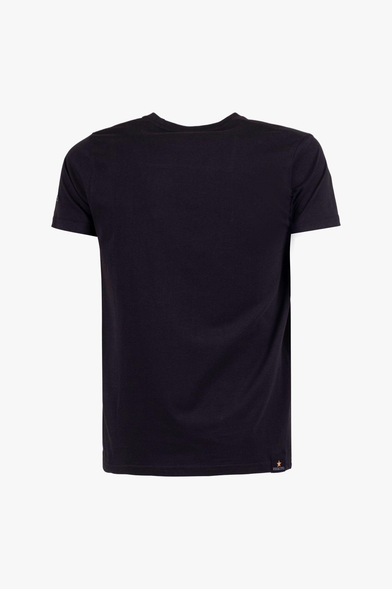 T-shirt Aviazione Esercito a maniche corte nera in cotone uomo 2/4