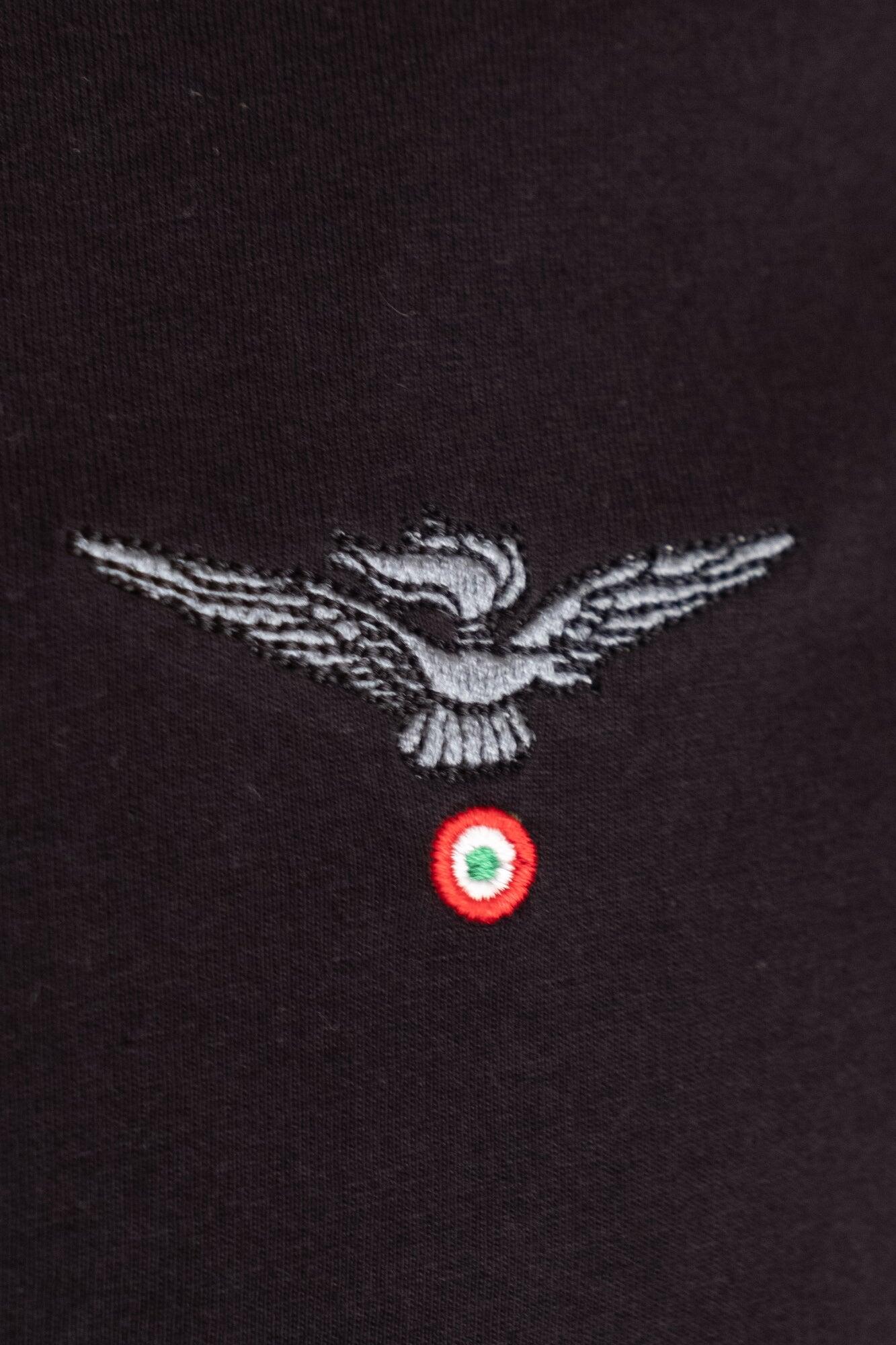 T-shirt Aviazione Esercito a maniche corte nera in cotone uomo 4/4