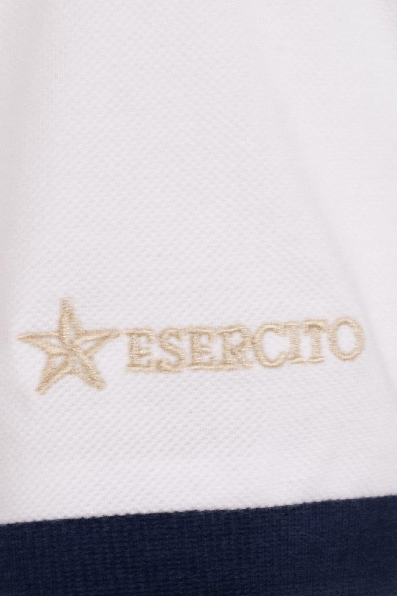 Polo Esercito a maniche corte bianca in cotone uomo 4/4