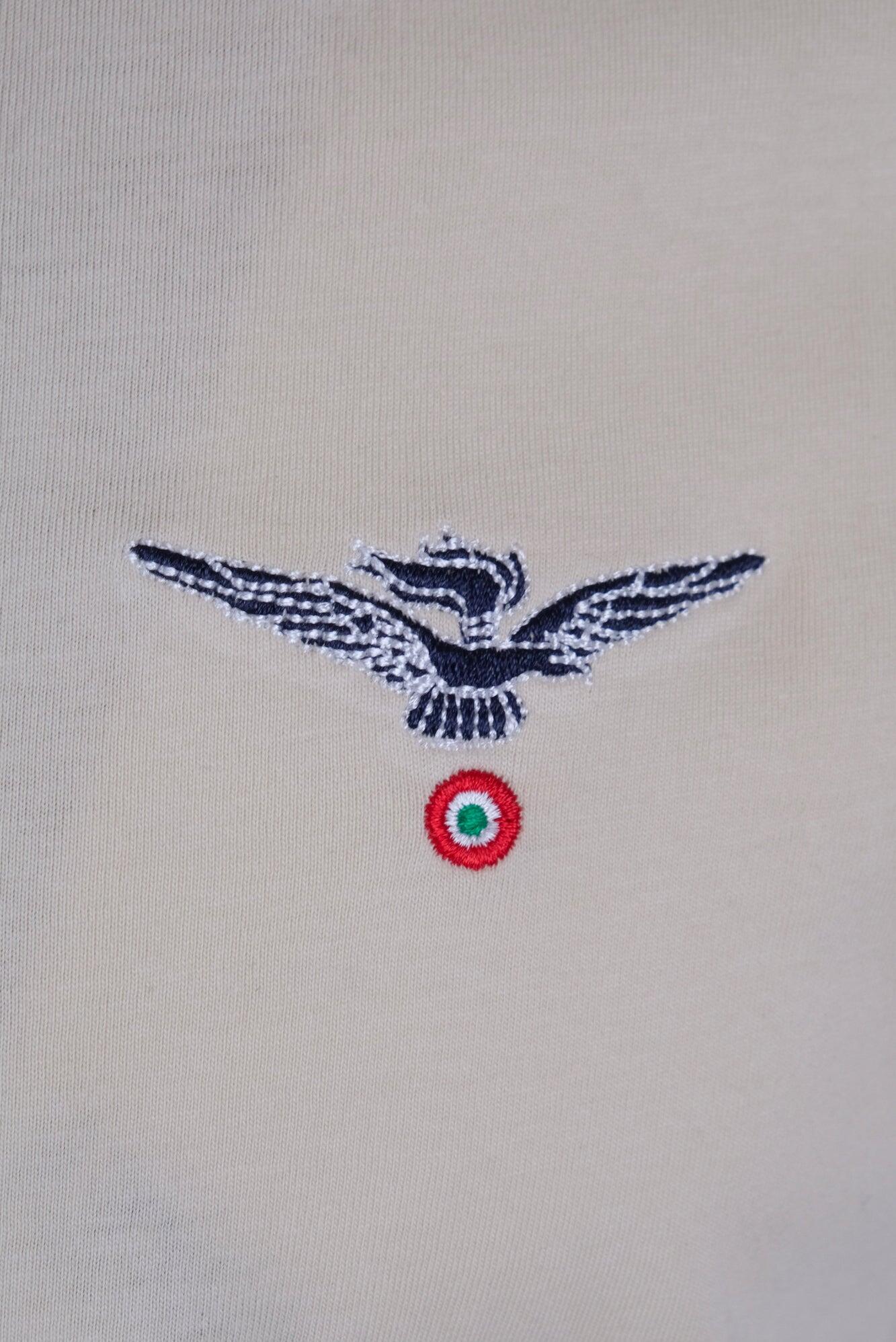 T-shirt Aviazione Esercito a maniche corte kaki in cotone uomo 3/4