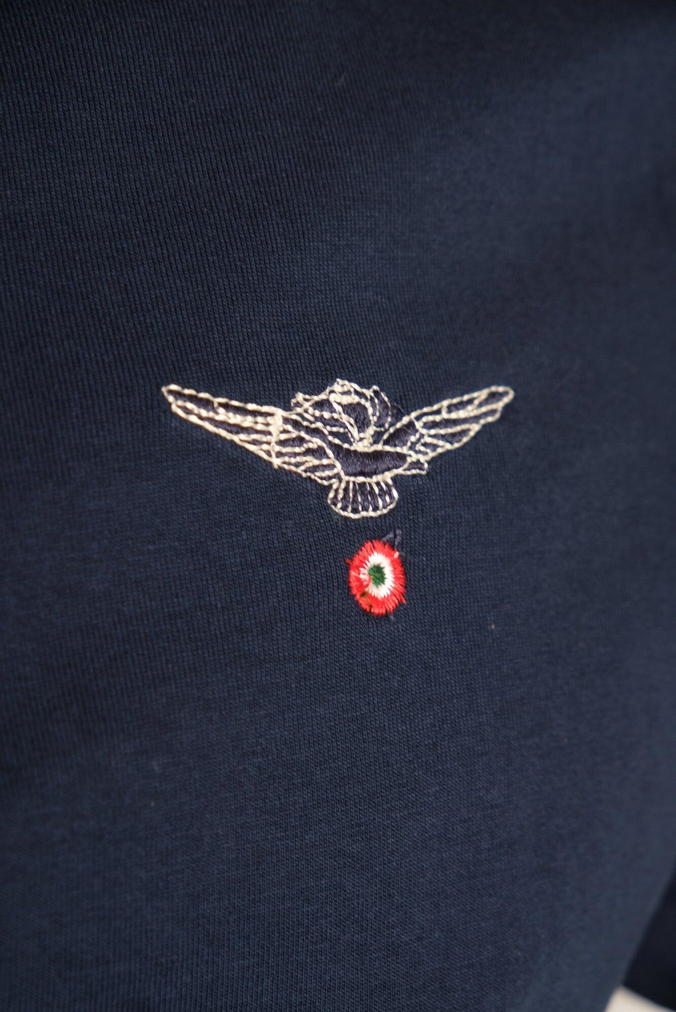 Polo Aviazione Esercito a maniche corte blu in cotone uomo 3/5