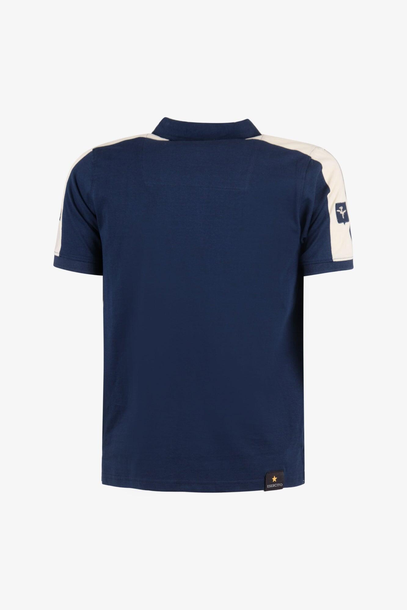 Polo Aviazione Esercito a maniche corte blu in cotone uomo 2/5