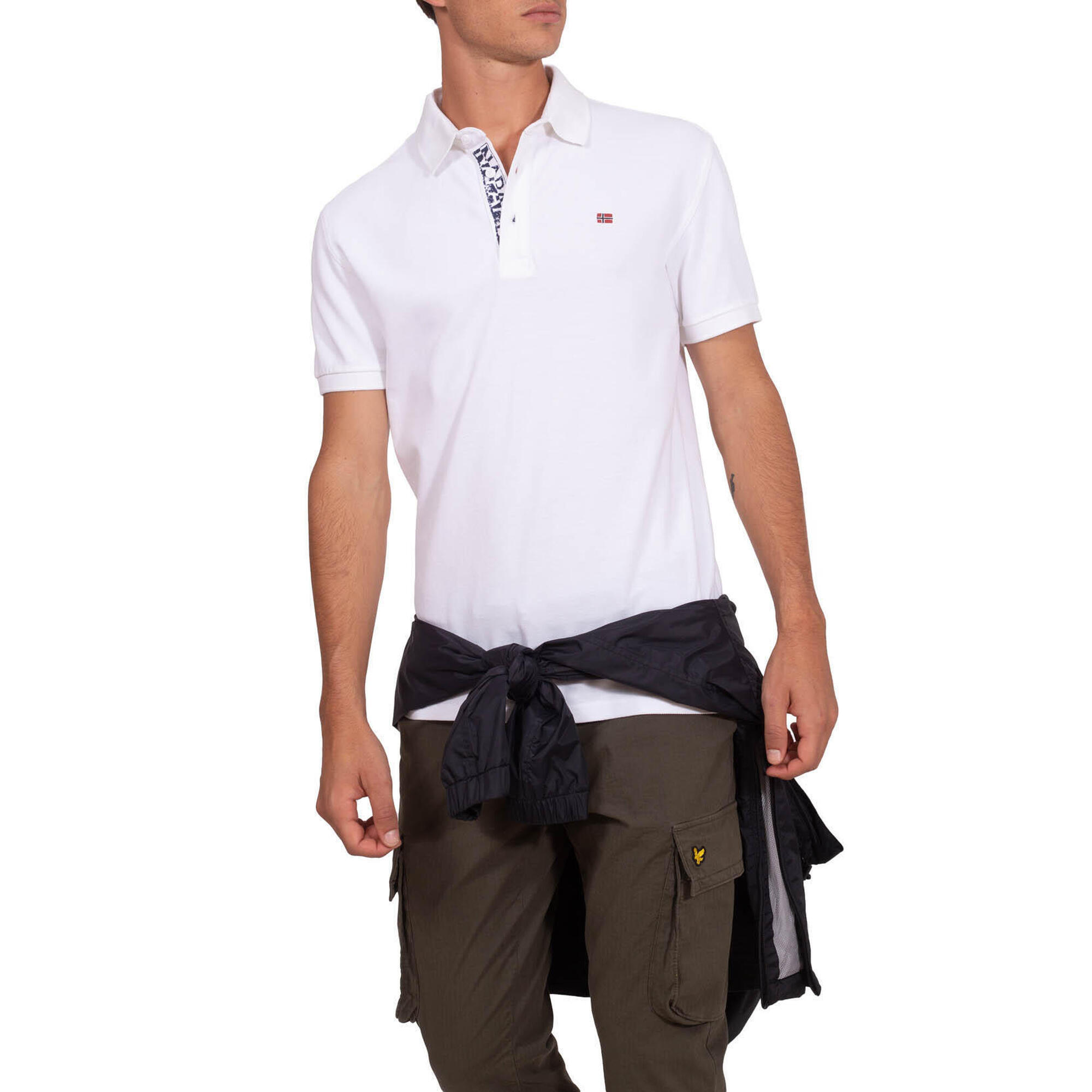 Napapijri - Polo Uomo Regular Basic - Polo Manches Courtes - Blanc - Decathlon