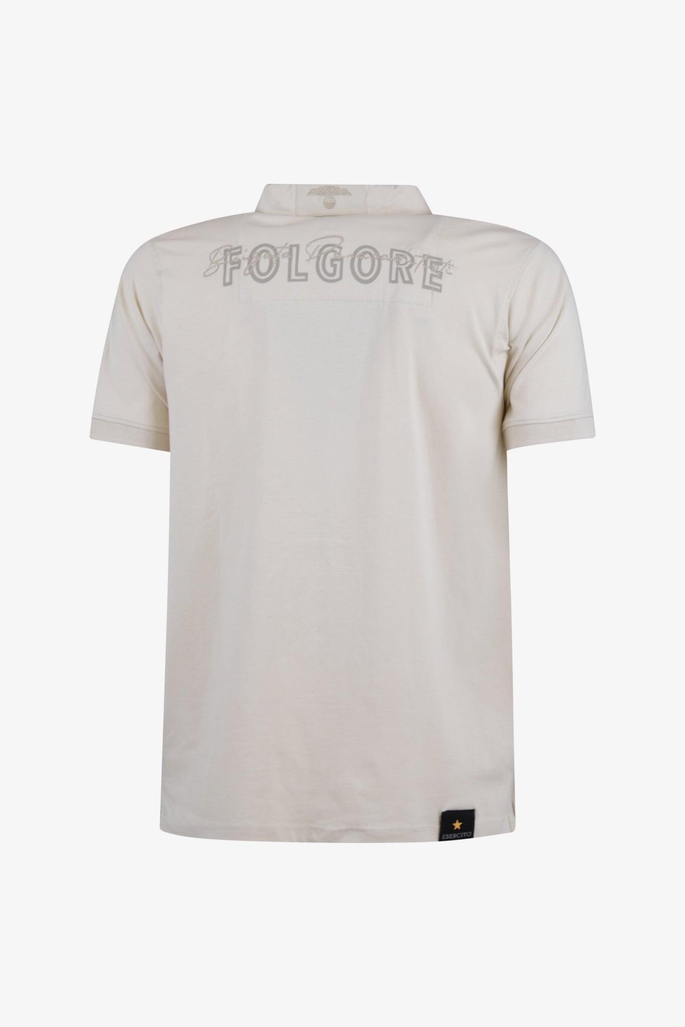 Polo Folgore a maniche corte kaki in cotone uomo 2/4