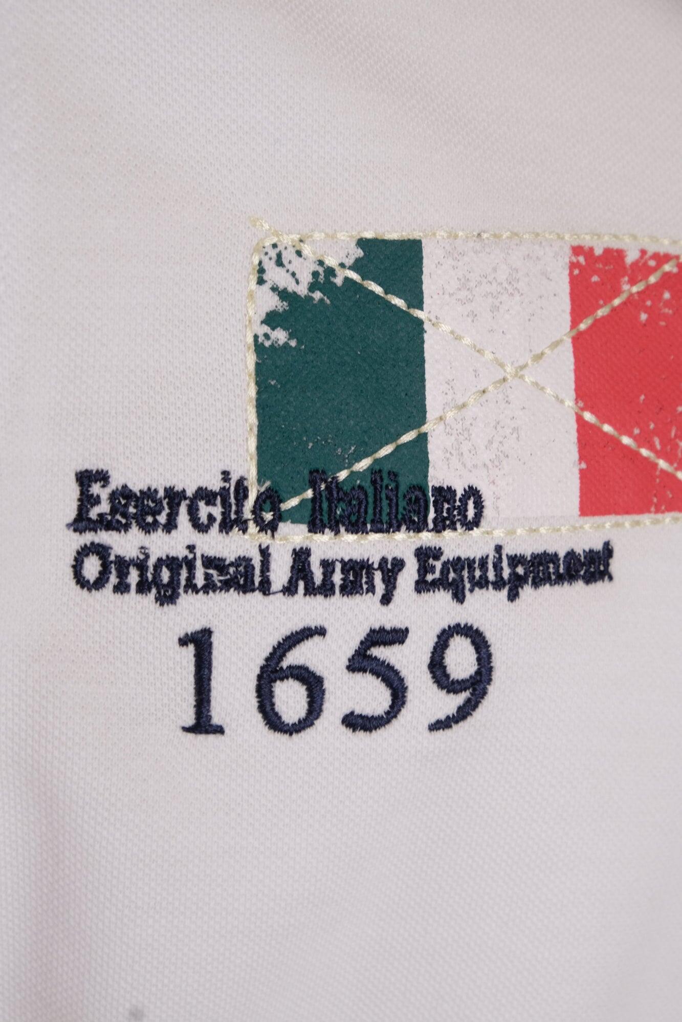 Polo Esercito a maniche corte bianca in cotone uomo 3/5