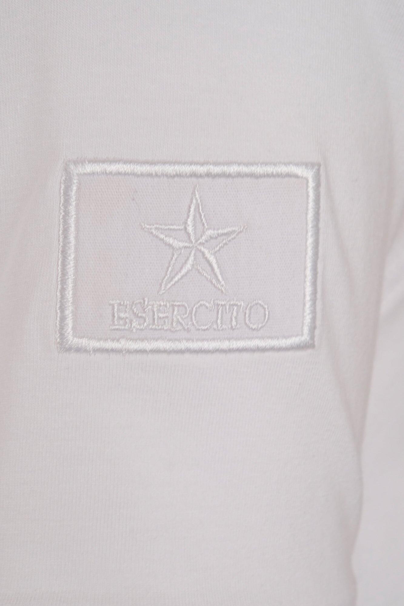 Polo Esercito a maniche corte bianca in cotone uomo 4/4