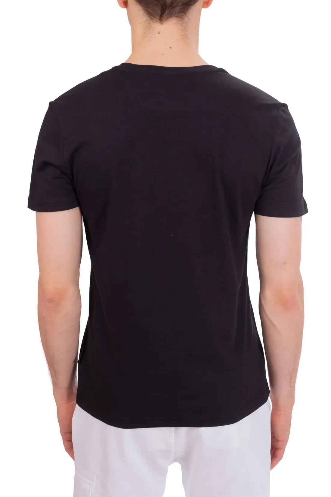 T-shirt - Casual - Homme - Regular fit, manches courtes, col rond - Salis - Noir 3/3
