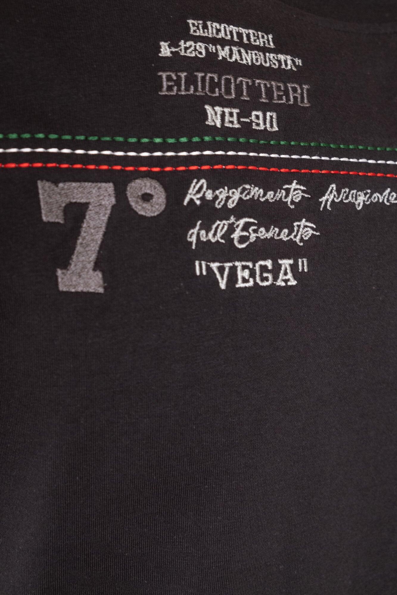 T-shirt Aviazione Esercito a maniche corte nera in cotone uomo 3/5