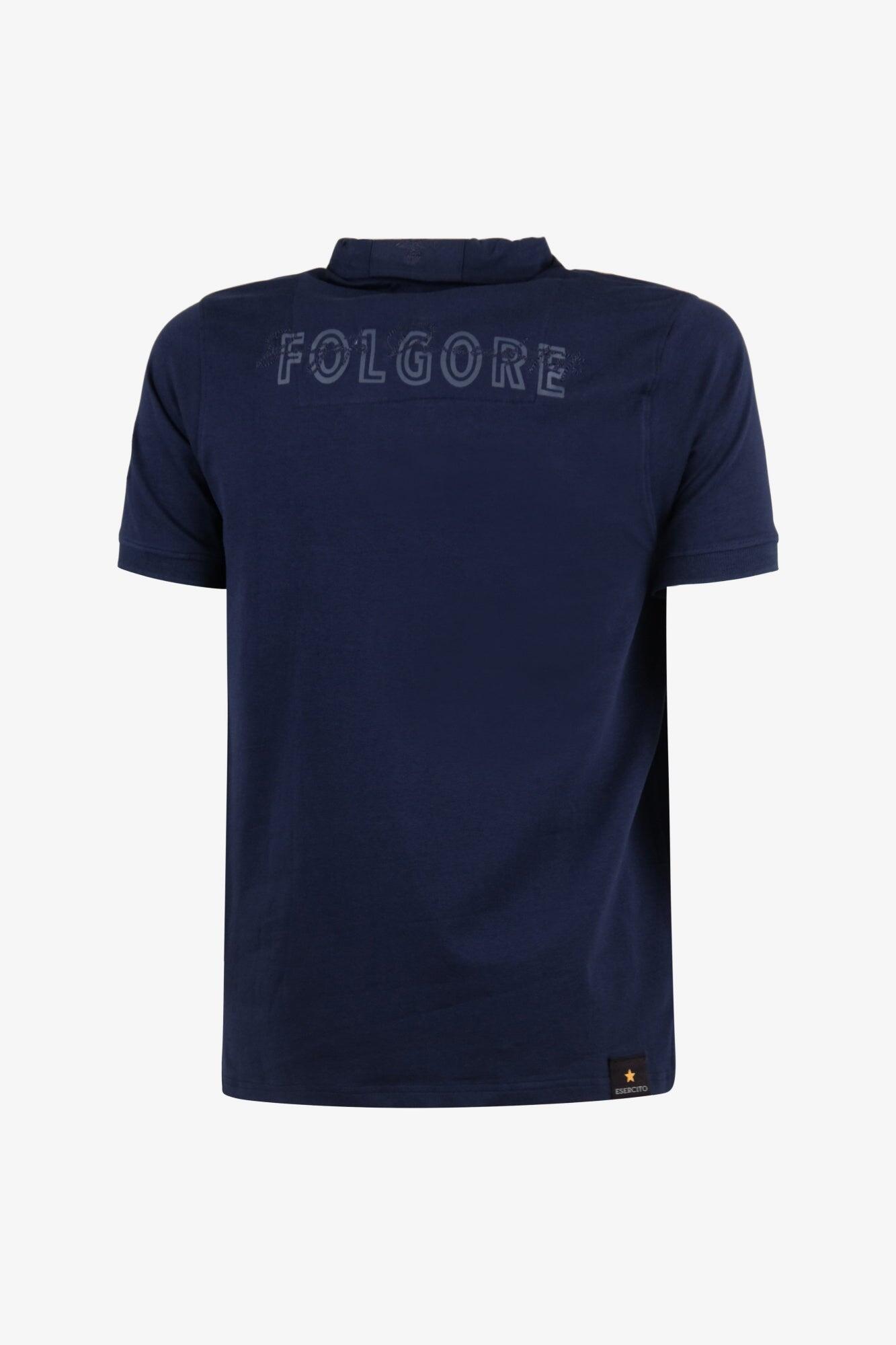 Polo Folgore a maniche corte blu in cotone uomo 2/4