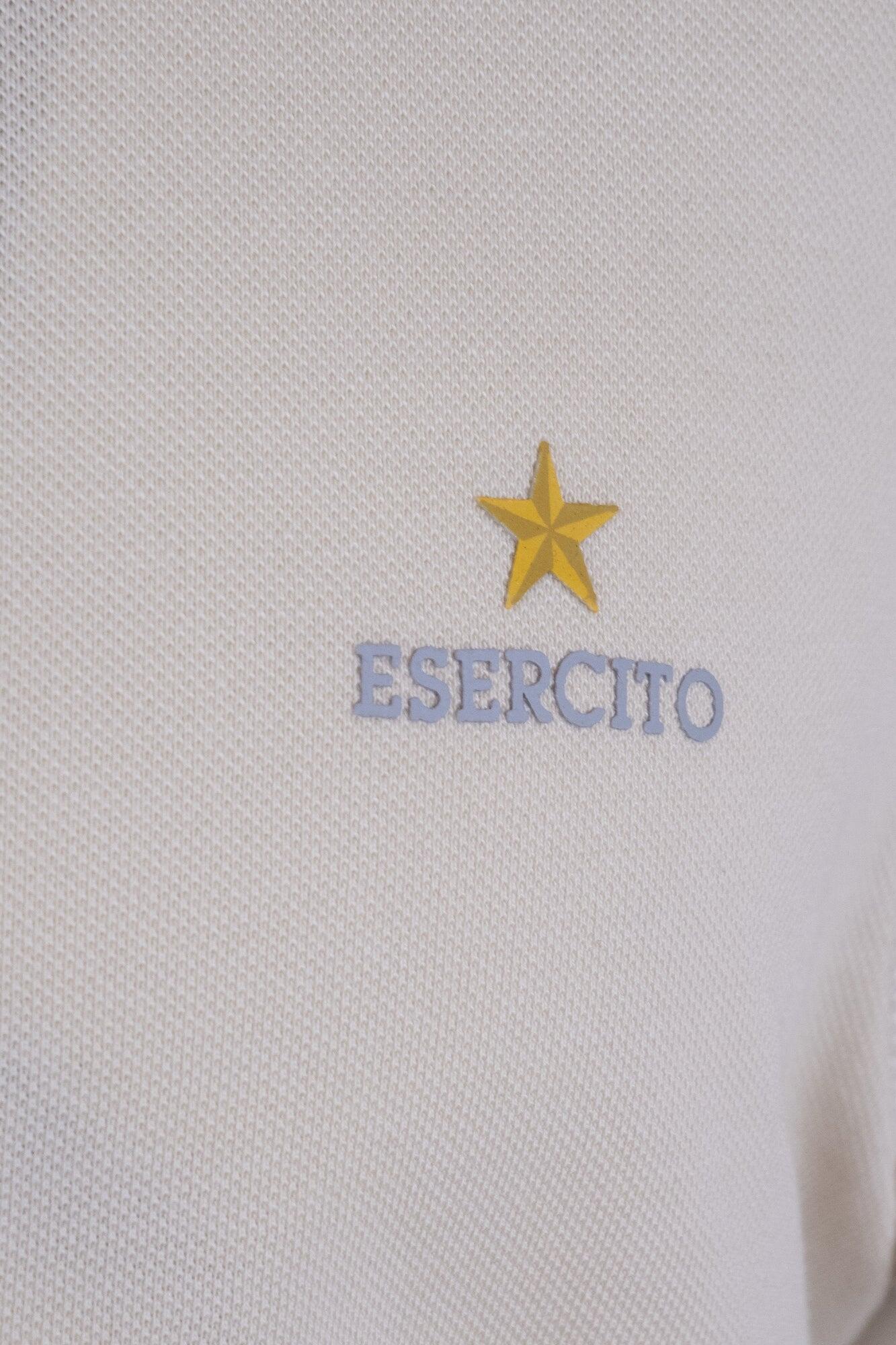 Polo Esercito a maniche corte kaki in cotone uomo 3/4