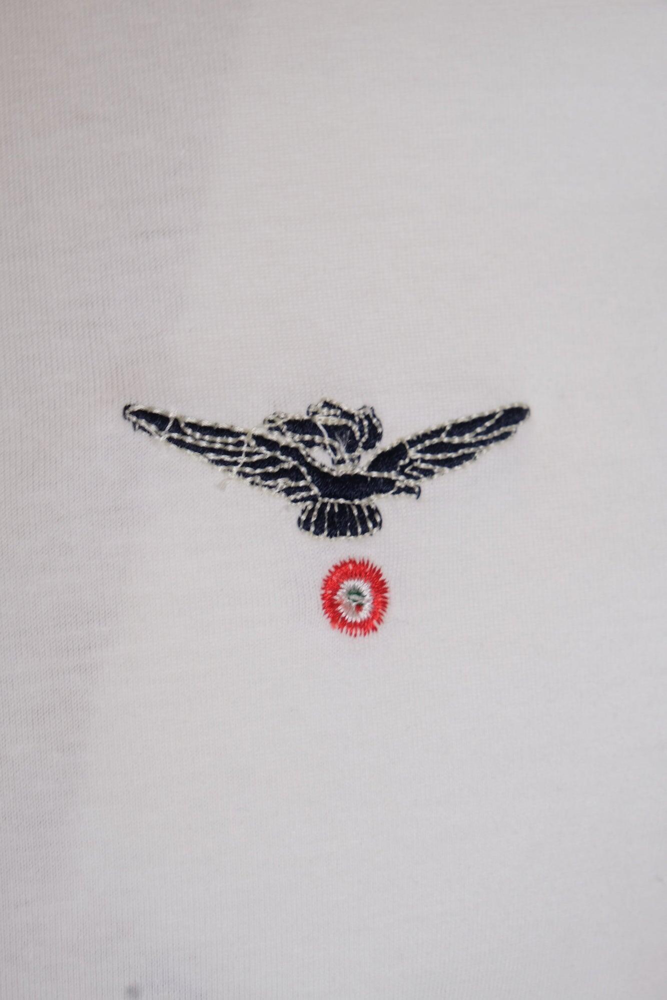 Polo Aviazione Esercito a maniche corte bianca in cotone uomo 3/4